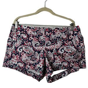 NWT J Crew Shorts Womens Size 16 Paisley Stretch Chino City Fit 4 Inch